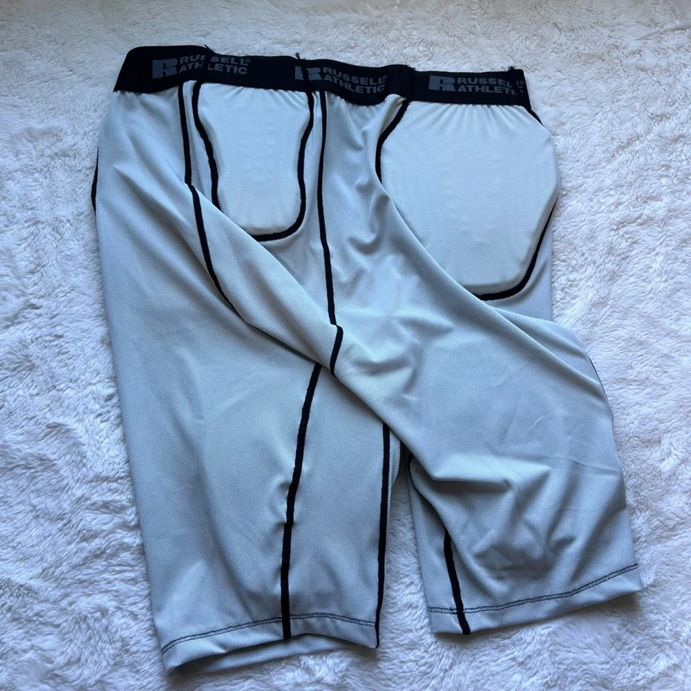 Russell Athletic Mens Gray Padded Compression Shorts XL‎ RAIGR4 Football Impact